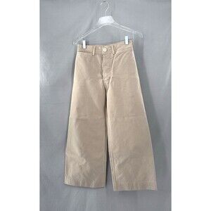 Jesse Kamm 2 Sailor Pants Tan High Waist Organic Cotton Wide Leg Crop USA